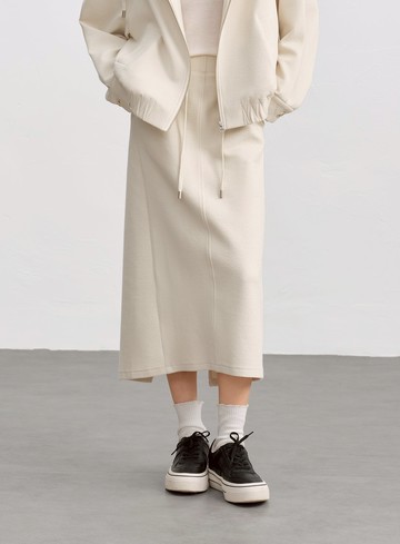 特殊紋理後開衩休閒半裙