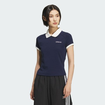 Adidas 愛迪達 Short Polo KF9610 女 Polo衫 運動上衣 休閒短袖 深藍 白 亞版