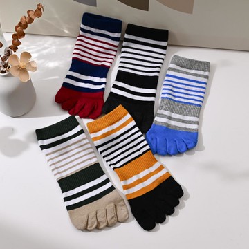 快適機能素色五指短襪-多色任選