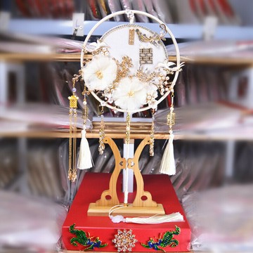 新娘喜扇秀禾服團扇結婚婚禮團扇古風扇子出嫁扇喜字扇中式手捧花