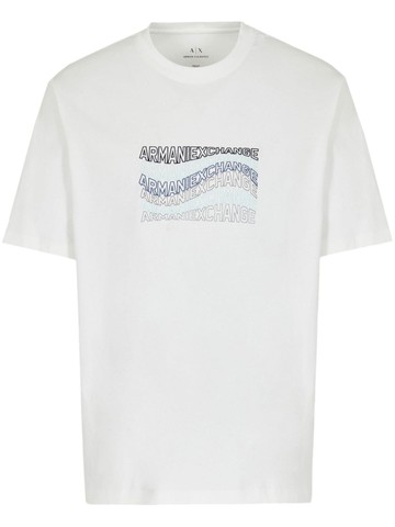 Armani Exchange - logo-embroidered cotton T-shirt - men - Cotton - L - White