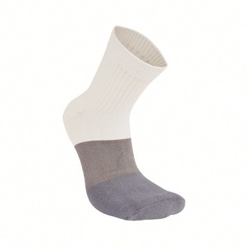 休閒無縫氣墊短襪 - L撞色白