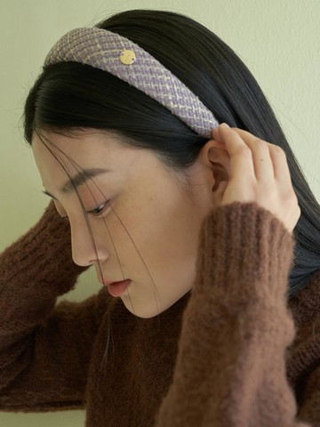 Tweed Elegant Silver Hairband [Purple]