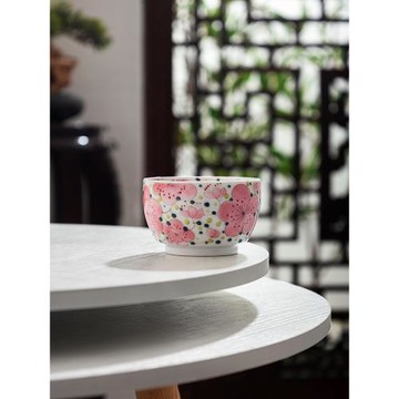 純手繪桃花茶杯釉下五彩主人杯單杯品茗杯景德鎮陶瓷茶杯功夫茶具