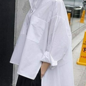 現貨+預購 襯衫長袖上衣-韓版寬鬆前短後長女裝74ke48【獨家進口】【米蘭精品】