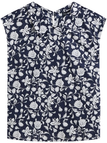 agnès b. - floral-print blouse - women - Cotton - 36 - Blue