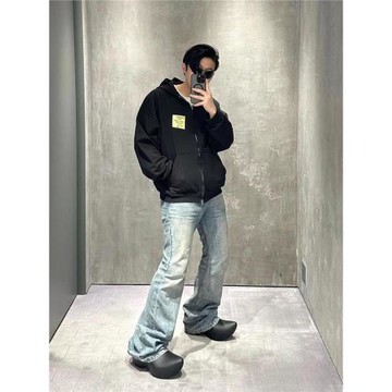 B家巴黎街頭Flared遺失錄像帶 水洗藍色微喇牛仔褲DirtyFit喇叭褲