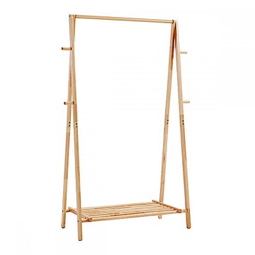 hoi! 林氏木業北歐經典實木可折疊衣帽架 LS176-原木色 (H014304373)