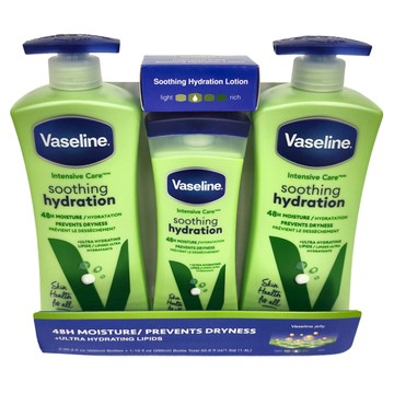 Vaseline 凡士林 蘆薈舒緩潤膚露 600mL x2 + 295mL  48H長效保濕  1組