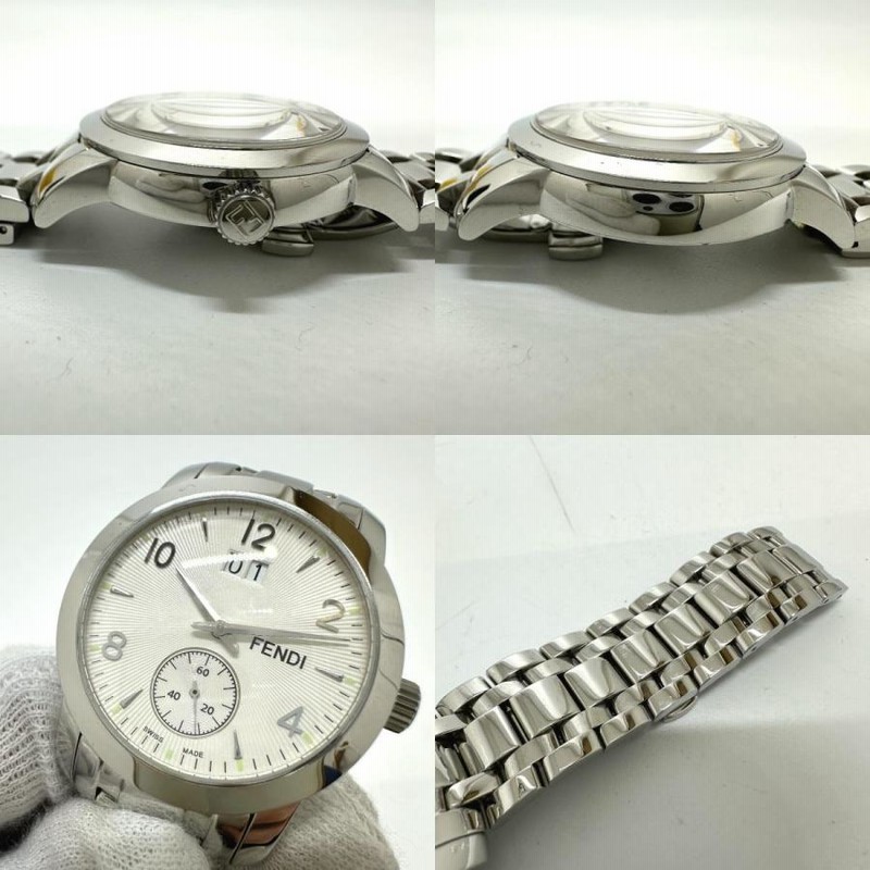 【美品】FENDI 丸型　シルバー　腕時計 FENDI フェンディ スクエアフェイス 腕時計 3300L シルバー