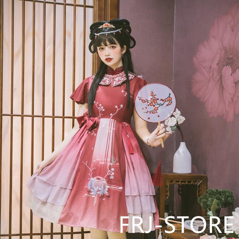 売れ筋・人気アイテム 商品 ロリータ ワンピース 中華風 女の子 かわいい 春夏 蓮花 ホビー・楽器・アート