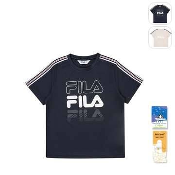 【FILA】KIDS 孩童款 吸濕排汗 短袖圓領T恤-丈青 1TEZ-4409-NV