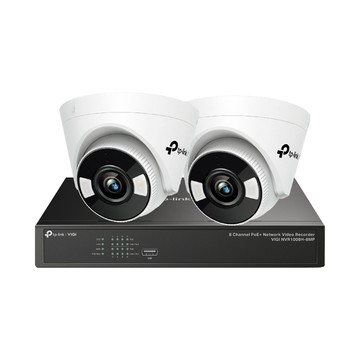 TP-Link 昌運監視器組合 VIGI NVR1008H-8MP 8路主機+VIGI C440 VIGI 4MP全彩半球型監視器/商用網路監控攝影機*2