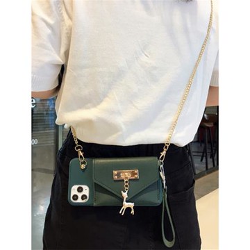 墨綠小鹿零錢包適用vivox200pro手機殼x100s斜跨x90背包式x80女s20掛繩vivos19/s18/s17個性s15e軟y300保護套