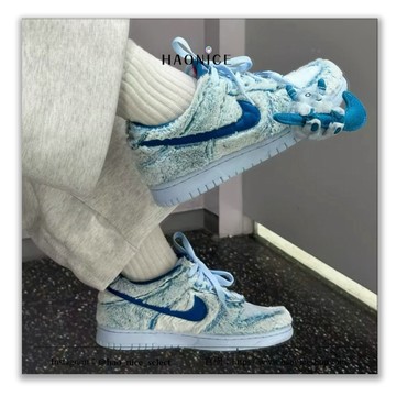 【HAO NICE】毛絨絨超舒服Nike Dunk Low Snowman 喜馬拉雅雪人 毛絨 藍色板鞋 運動鞋