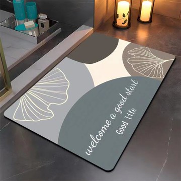 跨境專供硅藻泥地墊耐臟衛生間吸水地墊北歐風浴室防滑腳墊可批發