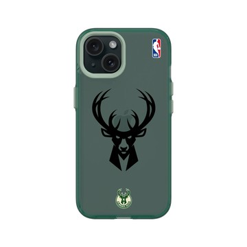 iPhone 15 Clear 憂墨綠 - NBA - B&W-密爾瓦基公鹿 Milwaukee Bucks B&W