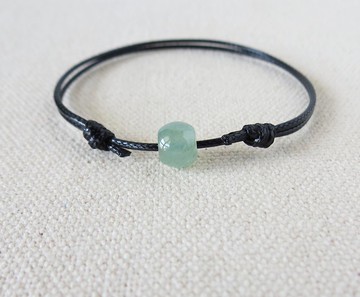 本命年【幸運路路通】冰種翡翠韓國蠟線手鍊*Lgc08*招財、開運