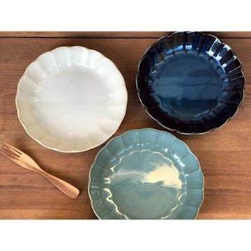 日本製美濃燒陶瓷盤 復古花邊 盤子 菜盤 碟子 餐具 日式料理 中式料理 海鮮盤 可微波 機洗 現貨