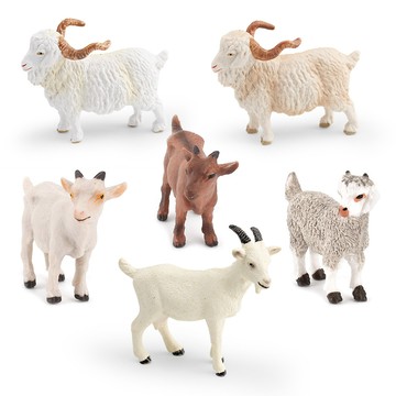 🌈「動物世界」實心農場家畜動物山羊模型綿羊山羊仔桌面沙盤微景觀靜態擺件