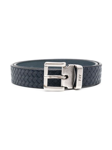 Fay Kids - interwoven leather belt - kids - Calf Leather - 80 cm - Blue