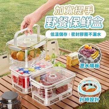 【Gooday✨台灣現貨】帶提手 野餐保鮮盒 露營野餐保鮮盒 冰箱保鮮盒 冰箱收納盒 手提保鮮盒 移動小冰箱 收納保鮮盒