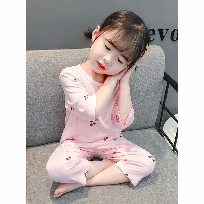 女の子のパジャマ夏の薄い半袖1歳の子供のモーダル女の赤ちゃん春と秋の純綿の王女エアコン付き家庭服 通販 Lineポイント最大1 0 Get Lineショッピング