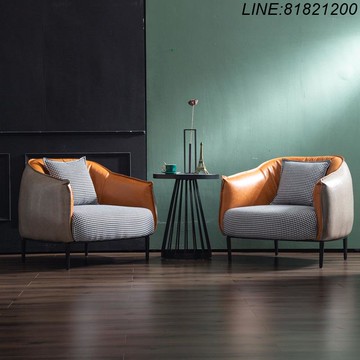 免運 公司貨 開發票 質量超讚 單人沙發北歐懶人陽臺臥室咖啡椅設計師美式休閑皮布藝店鋪沙發椅 設計師款 沙發椅 休閒椅 展示椅