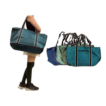 ~雪黛屋~LINE 購物提袋大容量台灣製底部加大功能提肩購物簡單可A4資夾W7091