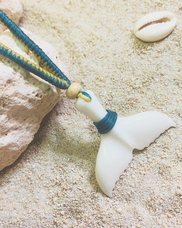 牛骨雕刻鯨魚尾項鍊│Sea y'all  堅定鯨落項鍊、象徵堅定的守護