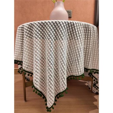 氛圍感高級感法式ins奶油風露營蕾絲防塵流蘇小圓桌茶幾桌布蓋布