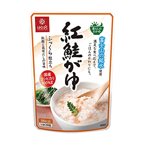 はくばく おかゆ 紅鮭がゆ 250g8袋(常温保存即席非常食常備食)