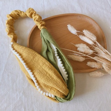 拼色球邊髮帶