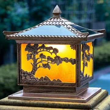 統編發票 太陽能門柱燈景觀庭院燈室外防水戶外門柱燈圍牆別墅大門燈 太陽能燈 戶外燈 柱燈 圍欄燈 感應燈 裝飾燈 門口燈