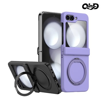 QinD SAMSUNG 三星 Z Flip 6 5G 旋轉磁吸支點殼(黑色)