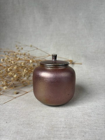 柴窯玫瑰金小茶罐-B