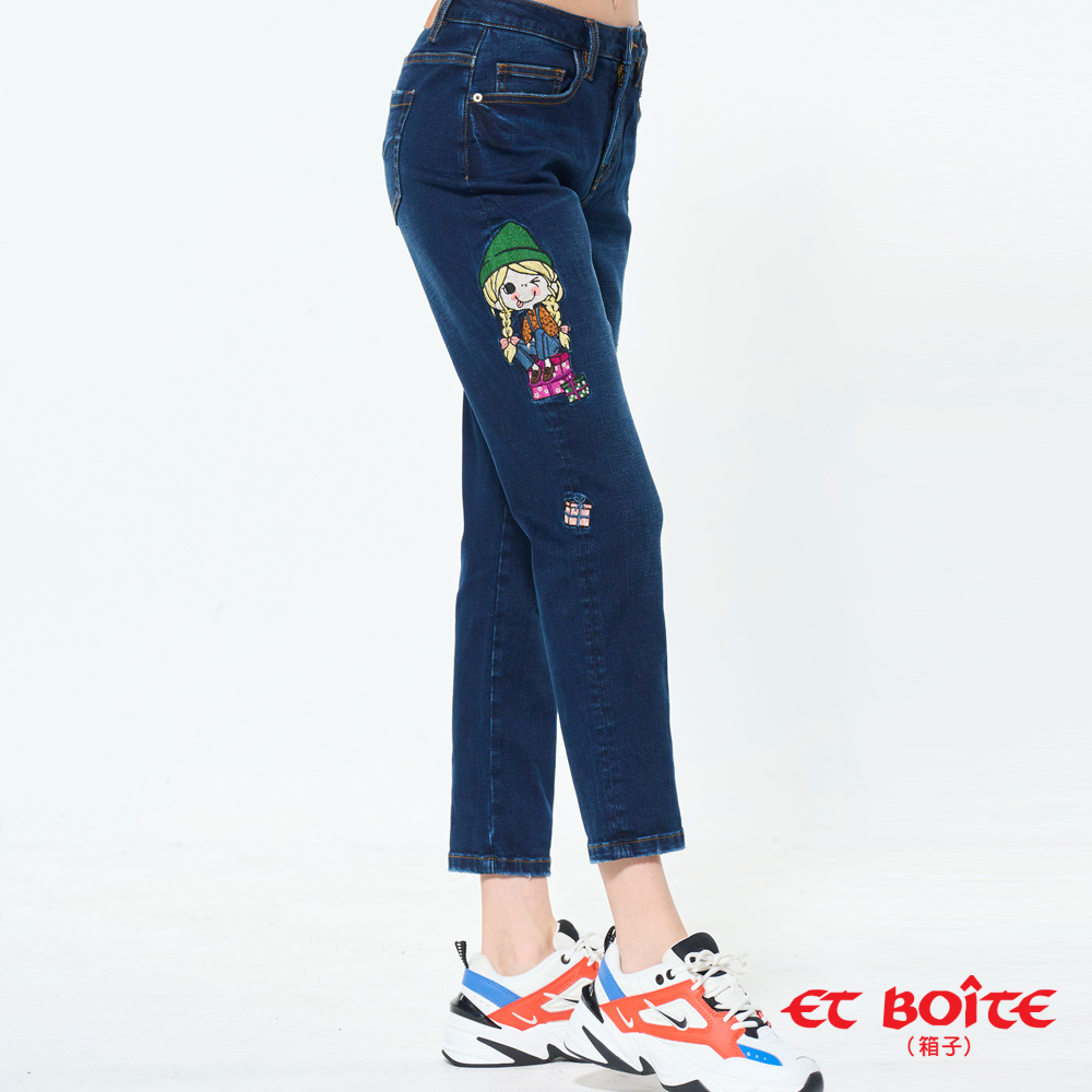 【新品↘第2件5折】大娃娃中腰丹寧男友褲(藍) - BLUE WAY ET BOîTE 箱子