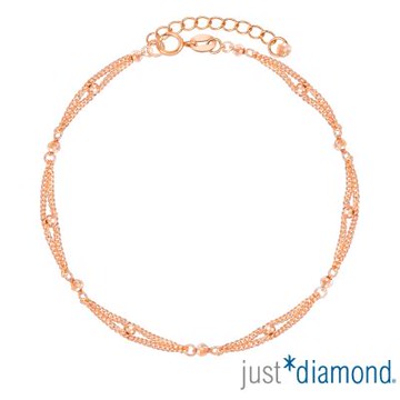 【Just Diamond】珠環心韻 18K玫瑰金手鍊(網路限定)