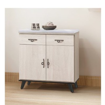 文創集 拉德2.7尺二門二抽岩板低餐櫃(加厚岩板桌面板)-81x41x85-cm免組