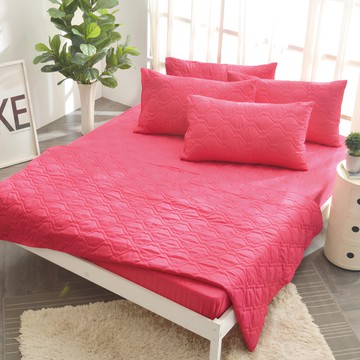 Pure One 日本防蹣抗菌 保潔墊 3M防水專利技術 柔軟棉質親膚透氣 MIT台灣製造  雙人加大  莓果紅