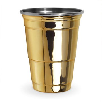 一起暢飲吧【Fred & Friends】 The Copper Party Cup 美國經典不鏽鋼環保派對杯 - 金色 環保 重複使用 飲品 露營 野餐