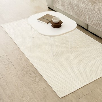 雪尼爾地墊 可當沙發布 也可當居家地墊 底部強力止滑  90 x 180cm  牛奶華夫格