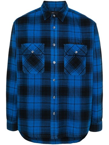 Purple Brand - plaid-check flannel shirt - men - Cotton - M - Blue