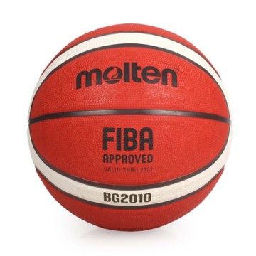 MOLTEN #7橡膠深溝 12片貼籃球-7號球 B7G2010 橘米白