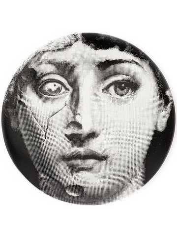 Fornasetti - printed design plate - unisex - ceramic - One Size - Black
