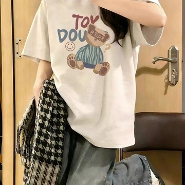 重磅短袖 短袖T恤 上衣女 純棉短T 夏季短袖 大尺碼女裝 韓風短袖 可愛短袖 印花短袖 100kg 日系上衣