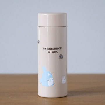 真愛日本 宮崎駿 吉卜力 龍貓 超輕量 旋蓋式 保溫 保冷 水壺 300ml 藍白龍貓煙棕米 保溫瓶 水瓶 隨手瓶 不鏽鋼水瓶 禮物
