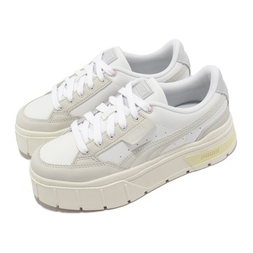 [ACS] Puma 休閒鞋 Mayze Stack Luxe Wns 女鞋 白 灰 厚底 增高 皮革 麂皮 38985303