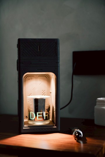 賽博朋克氛圍夜燈 水泥香薰融蠟燈 黑色