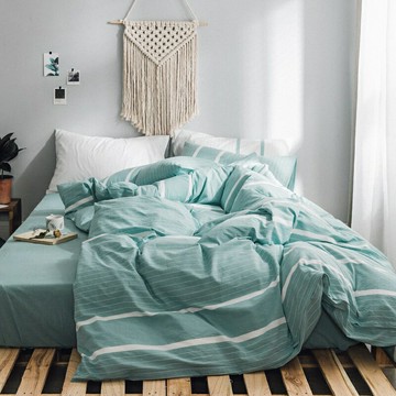 四件套 純棉四件套100全棉高檔水洗棉超柔裸睡床單被套床笠款